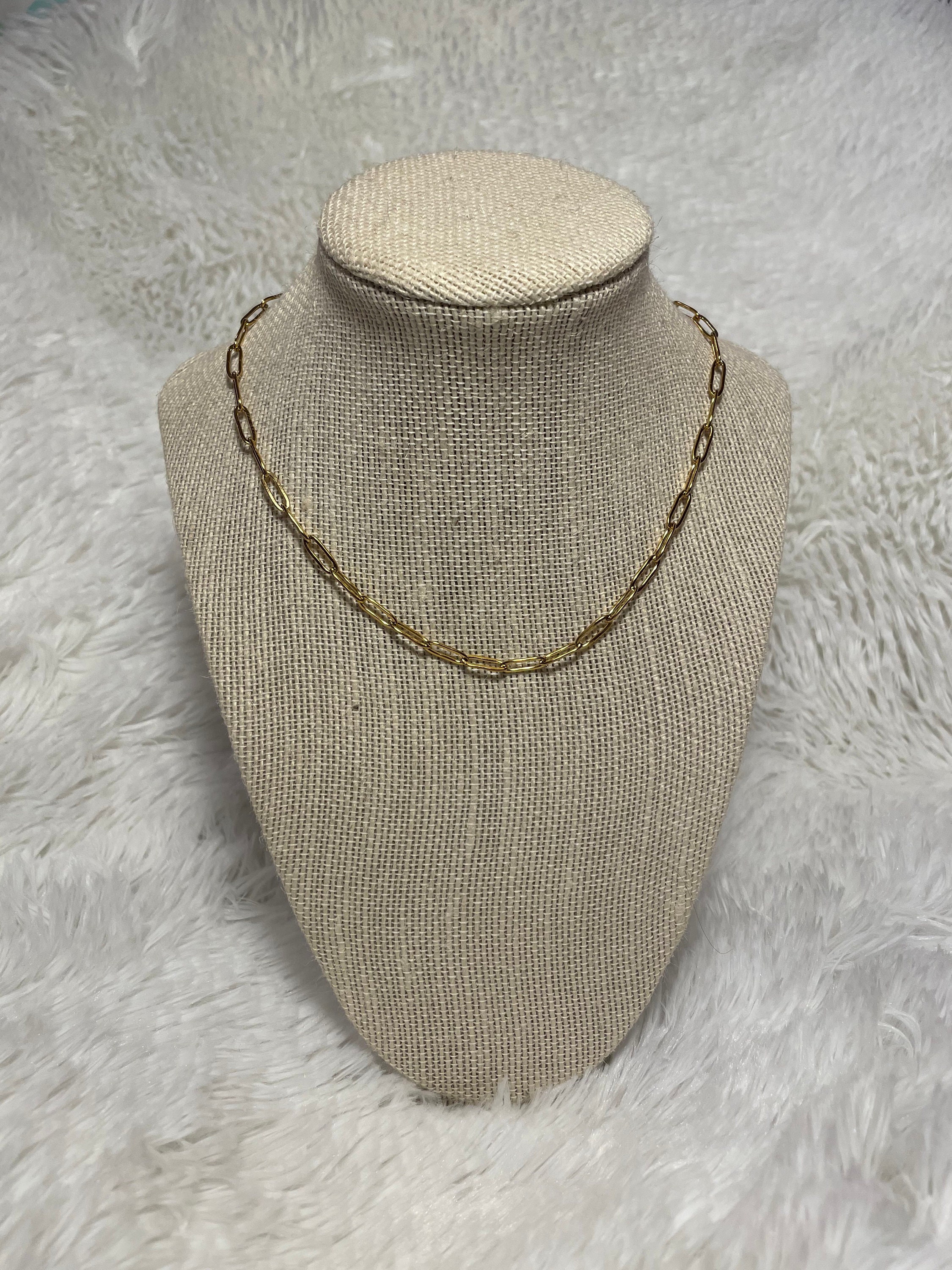 Gold Paperclip Necklace two length options | Etsy