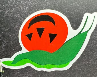 Pumpkin Snail Sticker, Halloween Snail Art Vinyl Waterproof Sticker