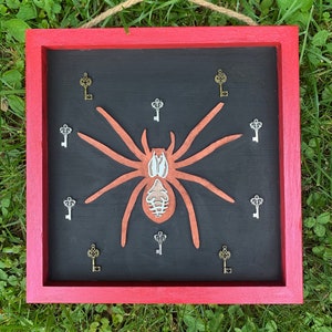 Spider Skelton Key Gothic Wall Art