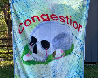 Congestion Skull Blanket SUPER SOFT with original art