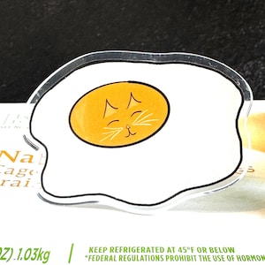 Egg Cat Phone Grip, Food Cat , Egg Art, Grip Phone Accessory, Acrylic Phone Grip, Cat Phone Stand