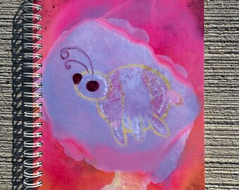 Bubble Bee Reusable Sticker Book, 50 blank pages, 8in x 6in Spiral Bound with protective cover