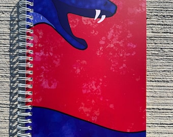 Snake Bite Reusable Sticker Book, 50 blank pages, 8in x 6in Spiral Bound with protective cover