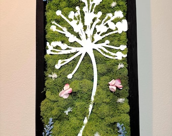 Mossy Dandelion Wish with florals