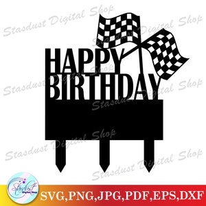 Happy Birthday Racing Cake Topper Name Rahmen SVG