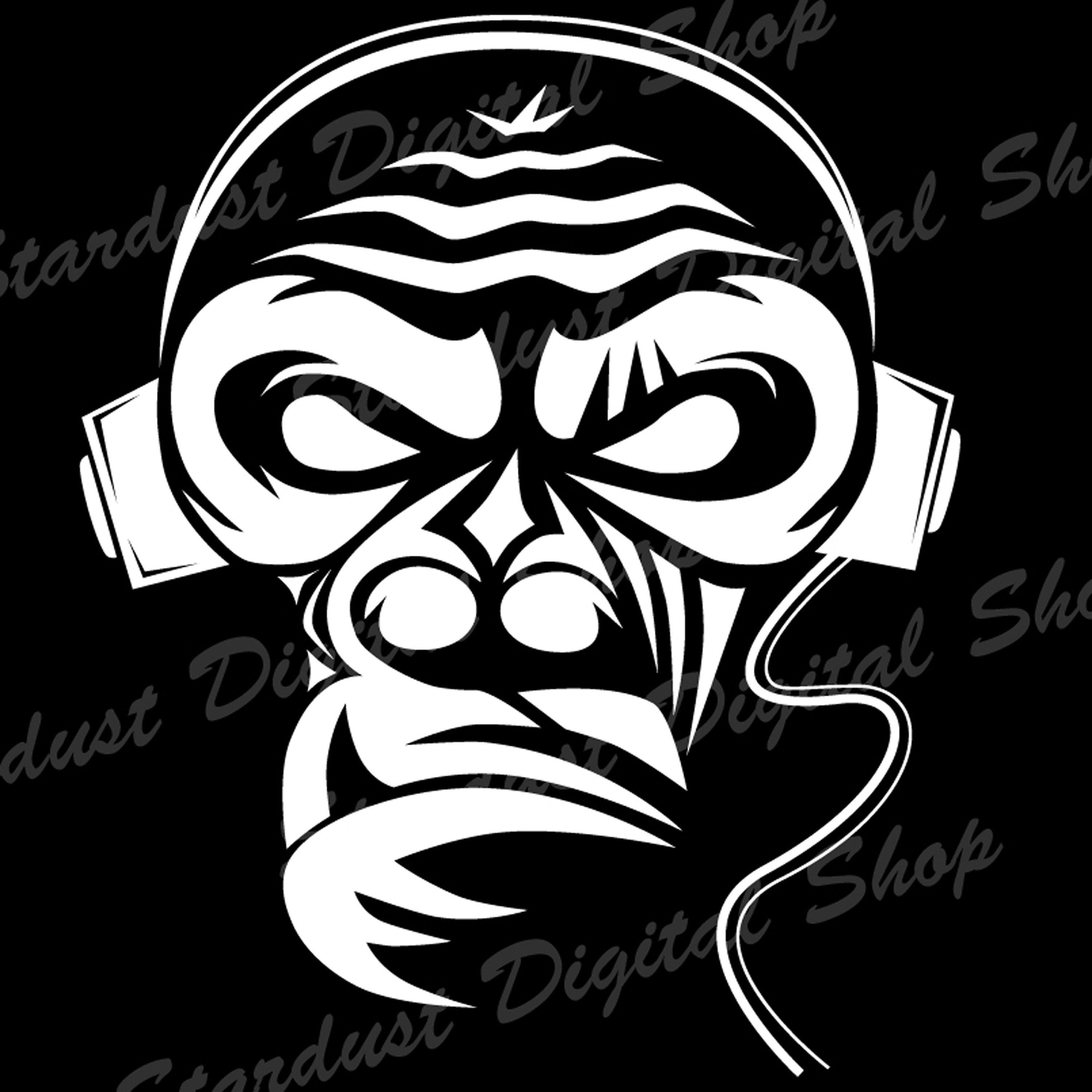 Headphones Monkey SVG Etsy