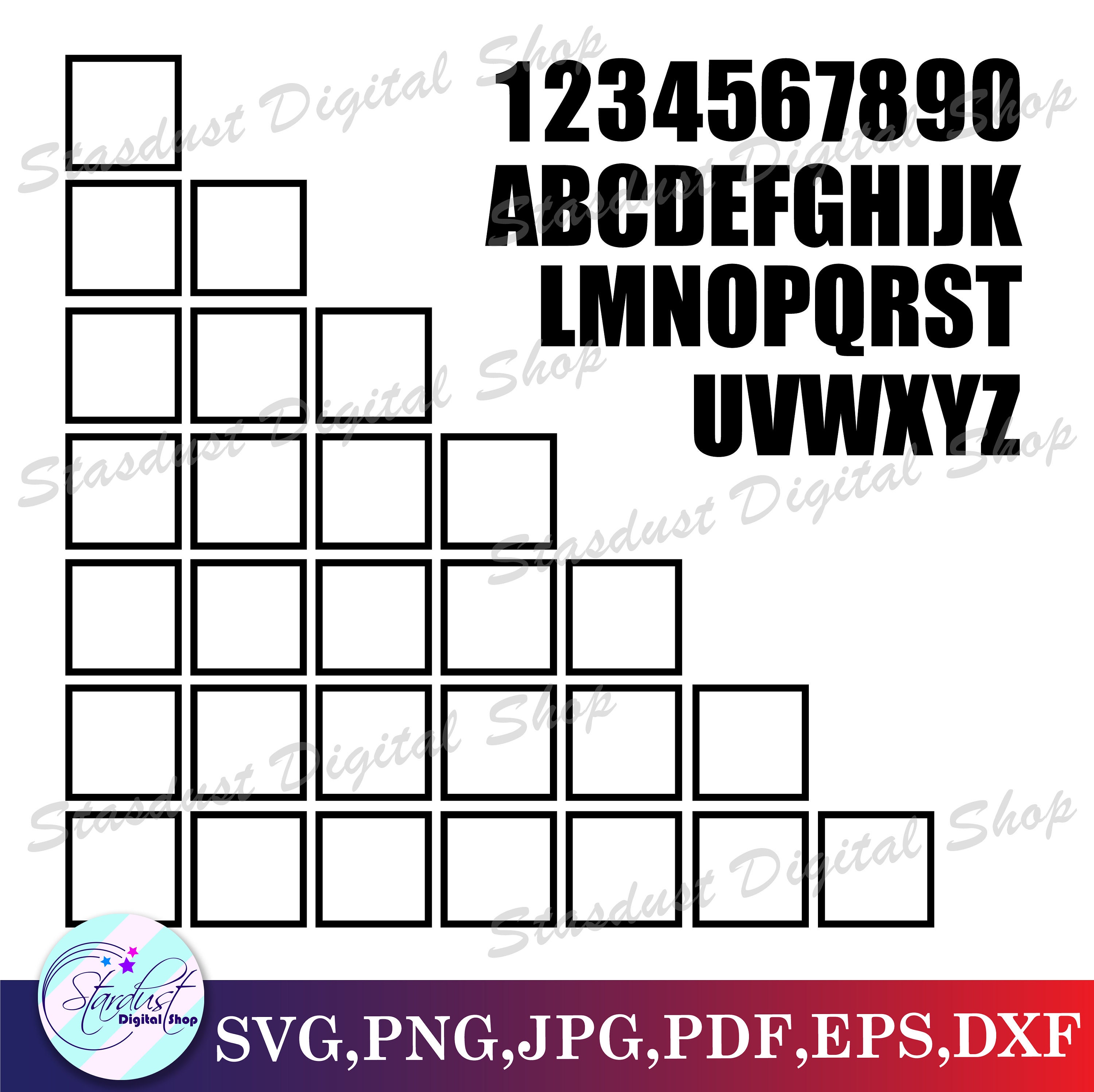 Customizable Floating Crossword SVG Etsy