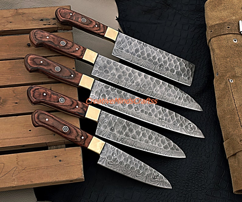 Hand Chef's Knives Set Chef Knife Set Handmade Etsy