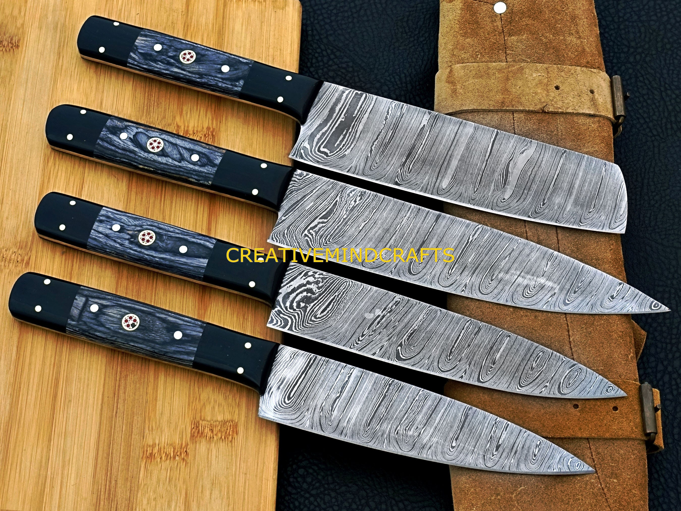 High Quality Chef Knife Set Kitchen Knife Set 4 Pcs Knife Etsy