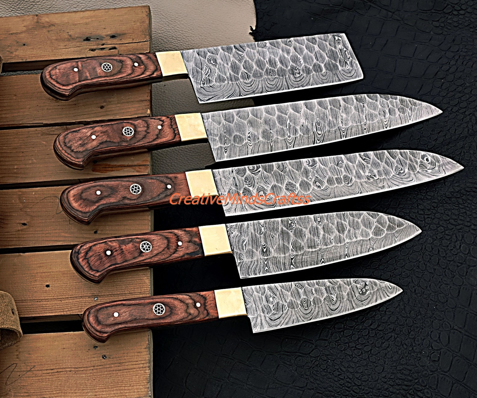 Hand Chef's Knives Set Chef Knife Set Handmade Etsy