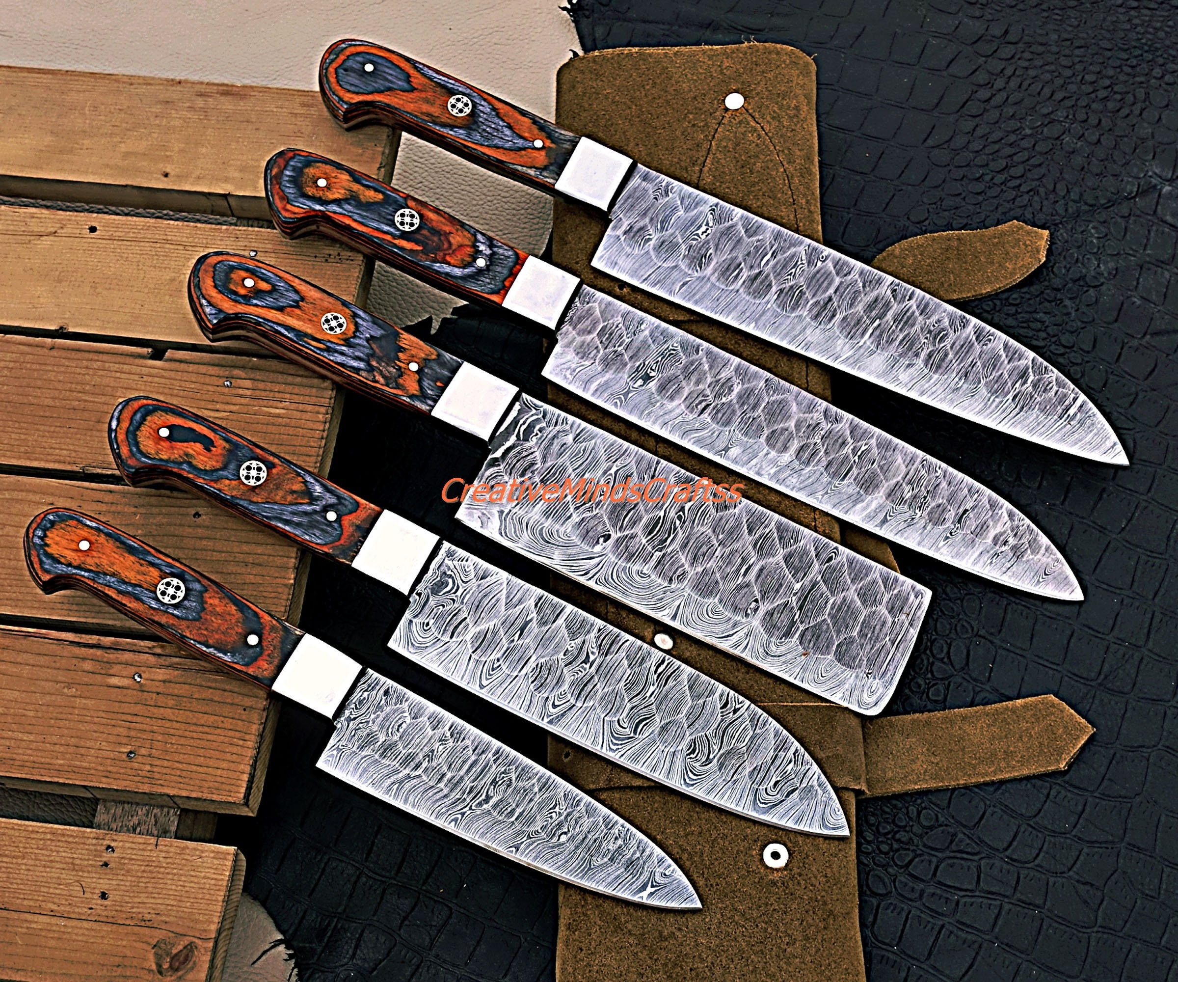 High Quality Chef Knife Set Kitchen Knife Set 5pcs Knife Etsy
