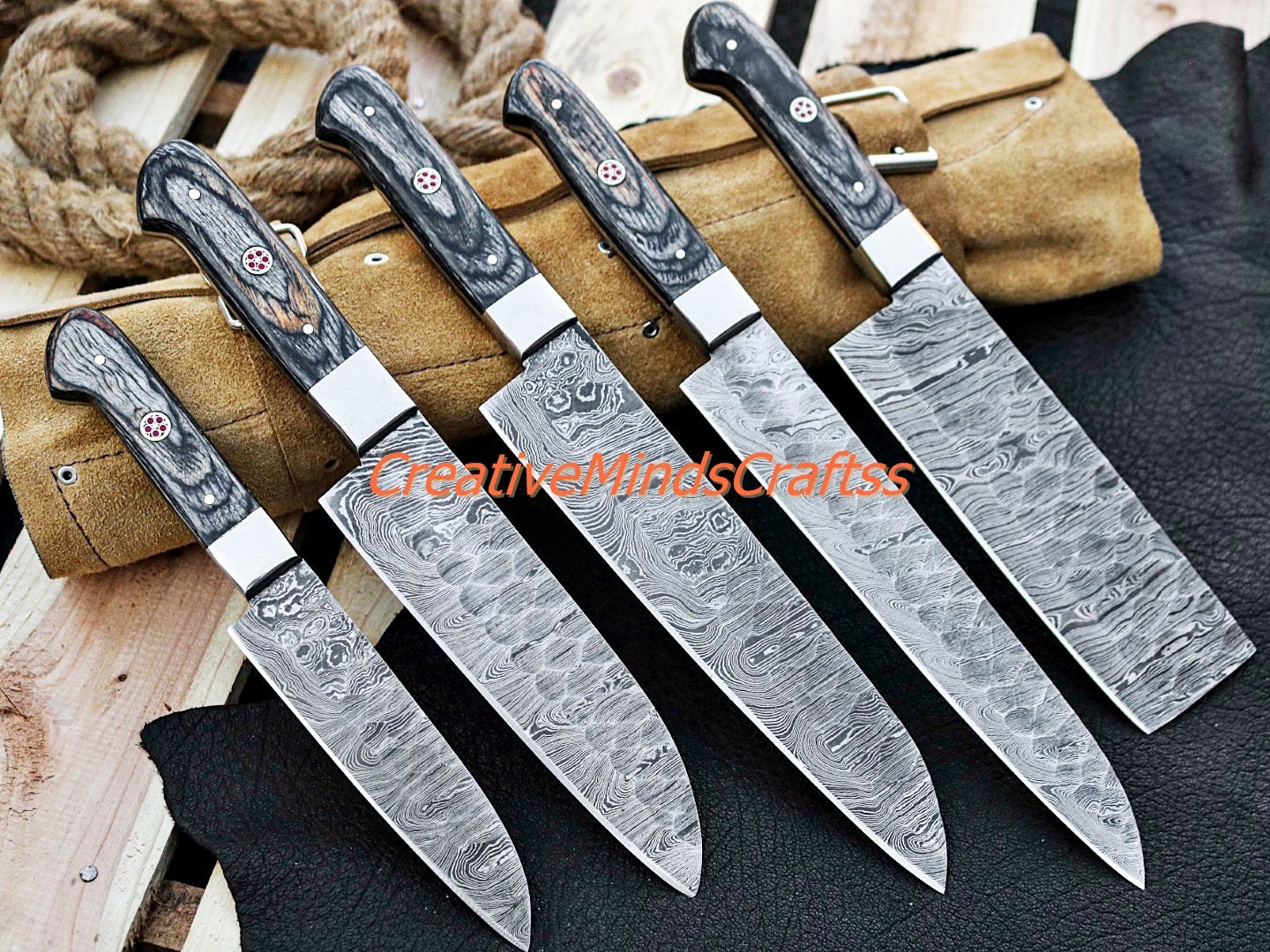 High Quality Chef Knife Set Kitchen Knife Set 5pcs Knife Etsy
