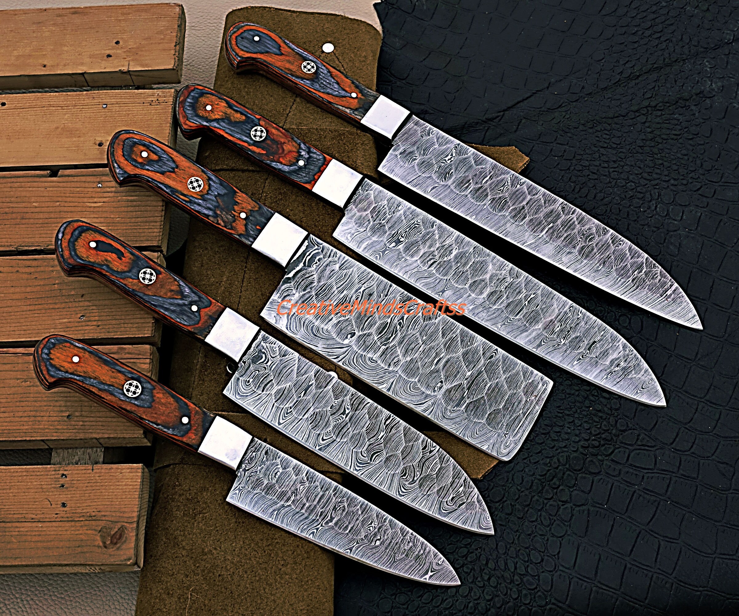 High Quality Chef Knife Set Kitchen Knife Set 5pcs Knife Etsy