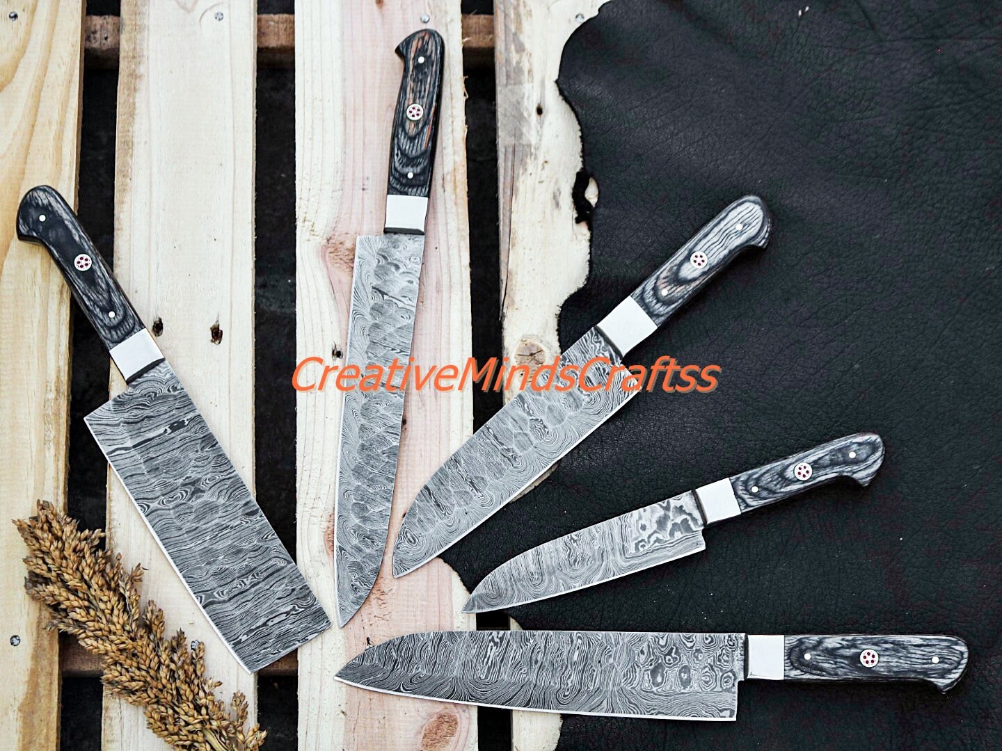 High Quality Chef Knife Set Kitchen Knife Set 5pcs Knife Etsy