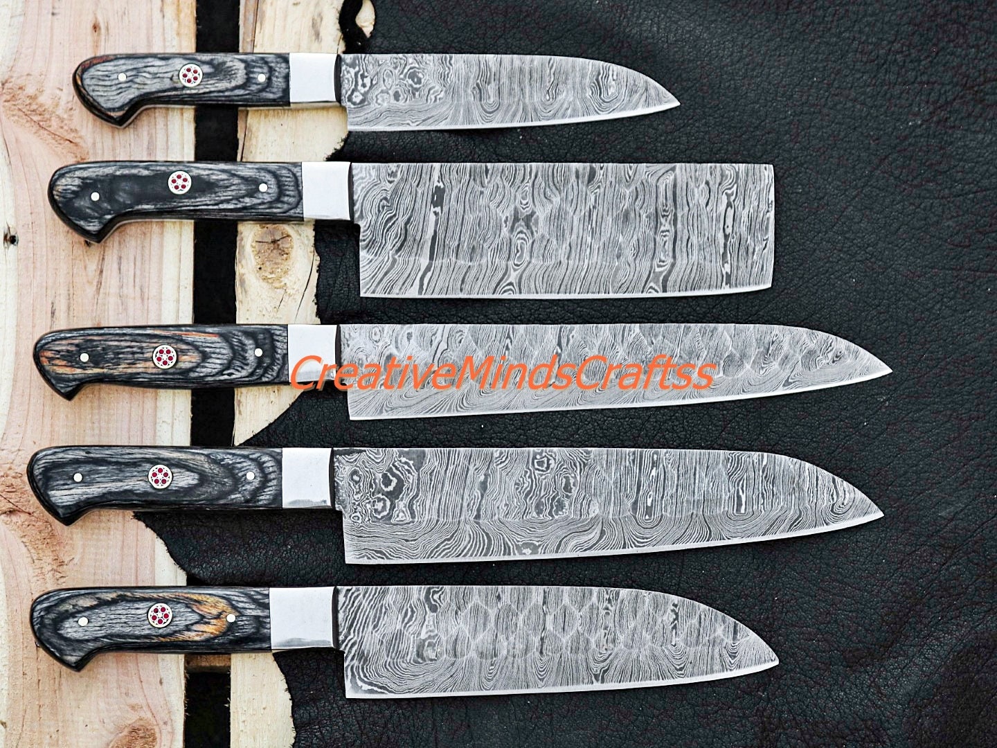 High Quality Chef Knife Set Kitchen Knife Set 5pcs Knife Etsy