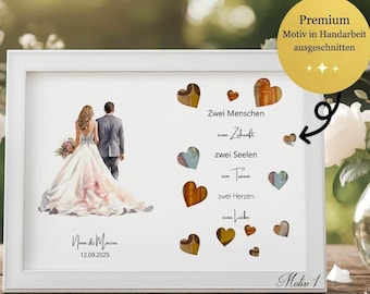 Hochzeitsgeschenk Personalisiert Geldgeschenk Hochzeit Bilderrahmen Brautpaar Geschenk zur Trauung Hochzeitsrahmen Deko Idee