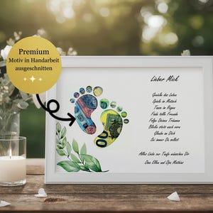 Personalisierte Geldgeschenk Idee Taufe einzigartiges Taufgeschenk mit Namen Spruch Fußabdruck Erinnerung Geschenk Junge Mädchen