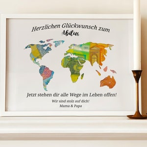Stilvolle Karte zur Abiturprüfung – mit Namen, Text und Platz für dein Geldgeschenk