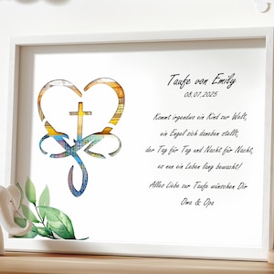 Taufgeschenk personalisiert Geldgeschenk Taufe Junge Mädchen Geschenkidee mit Namen Bilderrahmen Taufe DIY Erinnerungsgeschenk individuell image 1