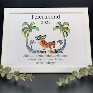Ruhestand Geschenk personalisiert Geldgeschenk Rente Abschied Erinnerungsgeschenk mit Namen Bilderrahmen DIY Geschenkidee Pensionierung