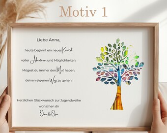 Jugendweihekarte mit Geldfach & Namen – Stilvolles Geldgeschenk mit Text und klarer Front