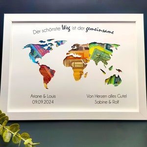 Geldgeschenk Hochzeit Hochzeitsgeschenke Geld Hochzeitsgeschenk Hochzeit Geldgeschenk Weltkarte Geldgeschenk Hochzeit Personalisiert DINA4