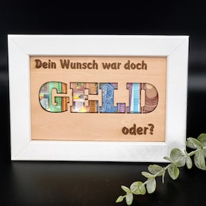 Holz Geldgeschenk Geburtstag Nix Geschenk zum verschenken zum Geburtstag Weihnachten Geld Optional mit Bilderrahmen