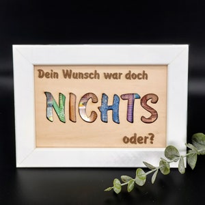 Holz Geldgeschenk Geburtstag Nichts Geschenk zum verschenken zum Geburtstag Weihnachten Geld Optional mit Bilderrahmen