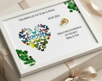 Geldgeschenk Hochzeit Personalisiertes Hochzeitsgeschenk Rahmen Bild Namen Geschenk zur Hochzeit Brautpaar Originelles Geldgeschenk