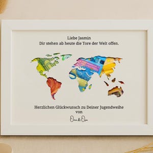 Jugendweihe Geldgeschenk Individuelles Geschenk zur Jugendweihe Konfirmation Kommunion Personalisiert mit Namen optional mit Bilderrahmen