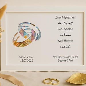 Geldgeschenk Hochzeit personalisiert – Geschenk mit Geld für das Brautpaar – Hochzeitsgeschenk Idee