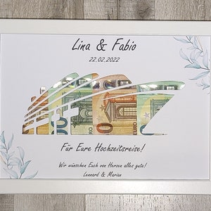 Geschenk mit Geld für Brautpaar Hochzeitsgeschenk personalisierte Geschenke Hochzeit Geld