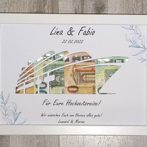 Hochzeit Geldgeschenk Individuelles Geschenk für Brautpaare zur Hochzeit Personalisiert mit Namen & Datum Hochzeitsgeschenk Geld