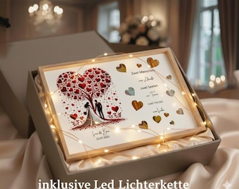 Hochzeitsgeschenk personalisiert Geldgeschenk Hochzeit Brautpaar Erinnerungsgeschenk mit Namen Bilderrahmen DIY Geschenkidee Hochzeit
