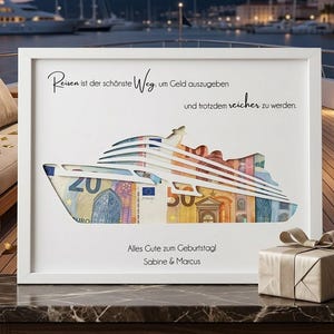Geldgeschenk Schiff Bilderrahmen Geburtstag Wunscherfüller Wohnmobil Geschenk Idee Weihnachten DinA4