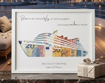 Geldgeschenk Schiff Bilderrahmen Geburtstag Wunscherfüller Wohnmobil Geschenk Idee Weihnachten DinA4