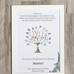 Meister Geschenk personalisiert Geldgeschenk Meister Abschluss Mädchen Junge Erinnerungsgeschenk mit Namen Bilderrahmen DIY Geschenkidee