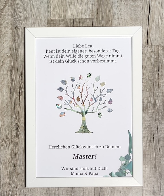 Meister Geschenk personalisiert Geldgeschenk Meister Abschluss