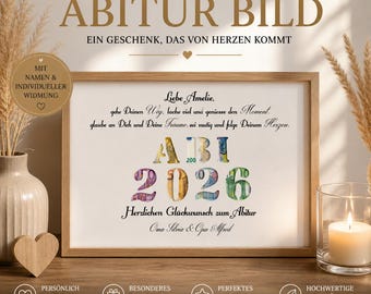 Abitur 2026 Geschenkidee – stilvolle Glückwunschkarte mit Wunschtext und Geldfach