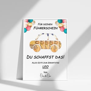 Führerschein-cadeau personalisiert Geldgeschenk Führerscheinprüfung-bestanden Geschenkverpakking