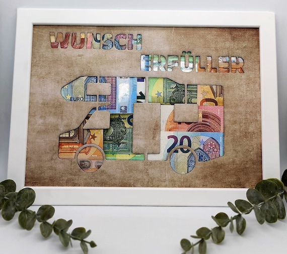 Wunscherfüller Geldgeschenk DIY Bilderrahmen Hochzeit Geburtstag Reise Urlaub Auto Führerschein Erinnerung