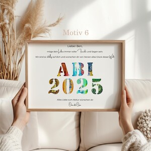 Geldgeschenk zur Abitur 2025 – moderne Karte mit persönlicher Widmung und Platz für Geldschein