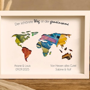 Hochzeitsgeschenk personalisiert Geldgeschenk Hochzeit Brautpaar Erinnerungsgeschenk mit Namen Bilderrahmen DIY Geschenkidee Hochzeit