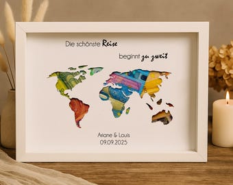 Hochzeitsgeschenk personalisiert Geldgeschenk Hochzeit Brautpaar Erinnerungsgeschenk mit Namen Bilderrahmen DIY Geschenkidee Hochzeit
