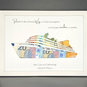 Geldgeschenk Geburtstag Wunscherfüller Wohnmobil Geschenk zum verschenken zum Geburtstag Weihnachten Geld Optional mit Bilderrahmen DinA4