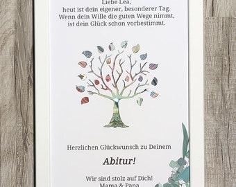 Abitur Geldgeschenk 2025 im modernen Stil – Karte mit Text, Namen und Platz für deinen Geldschein