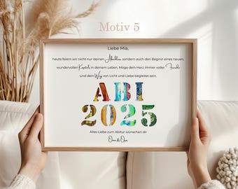 Einzigartiges Abitur Geschenk 2025 – Karte mit Text, Namen und emotionalem Erinnerungswert