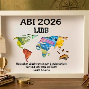 Abitur 2026 Geschenkidee für Mädchen oder Jungen personalisierte Karte mit Geld und Botschaft
