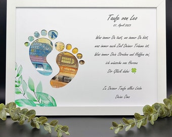 Kreatives Geldgeschenk zur Taufe personalisiert originelles Taufgeschenk besondere Geschenkidee handmade Geldgeschenk Baby Taufe individuell