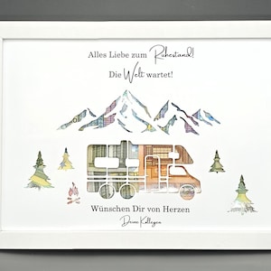 Ruhestand Geschenk personalisiert Geldgeschenk Rente Abschied Erinnerungsgeschenk mit Namen Bilderrahmen DIY Geschenkidee Pensionierung
